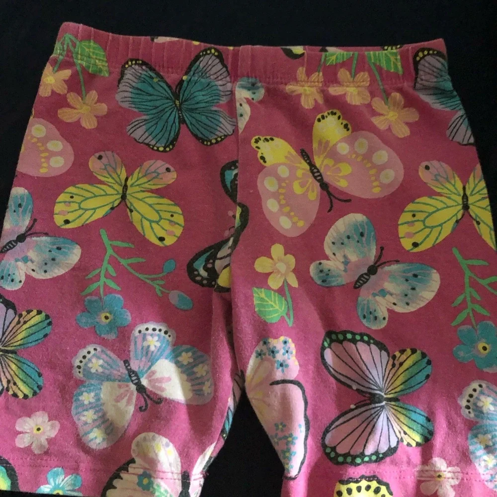 The Children's Place Pink Butterfly Print Stretch Legging shorts bundle